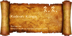 Kudron Kinga névjegykártya