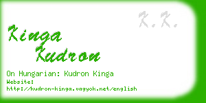 kinga kudron business card